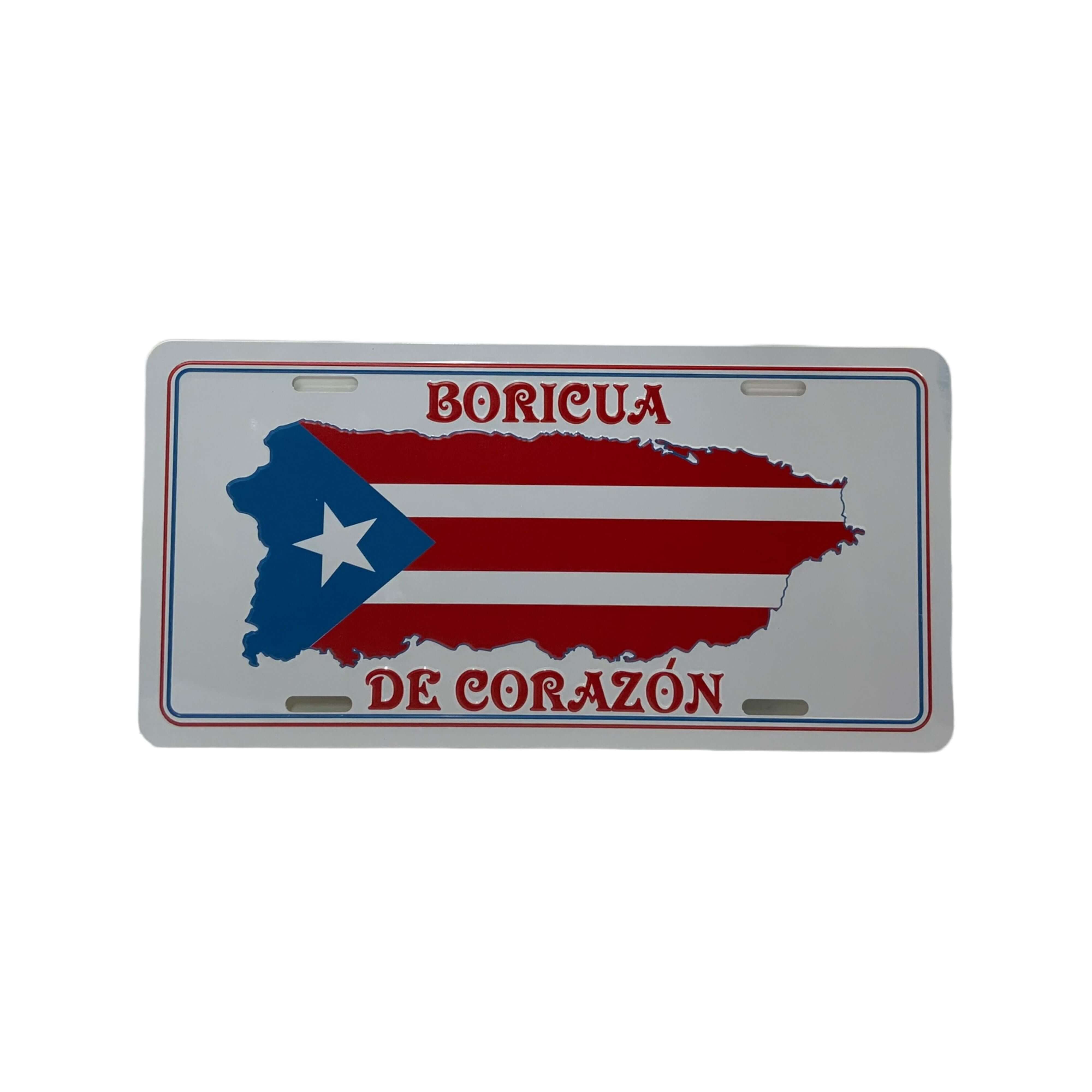 Boricua De Corazon License Plate - Latinxs Fuzion Gift Shop