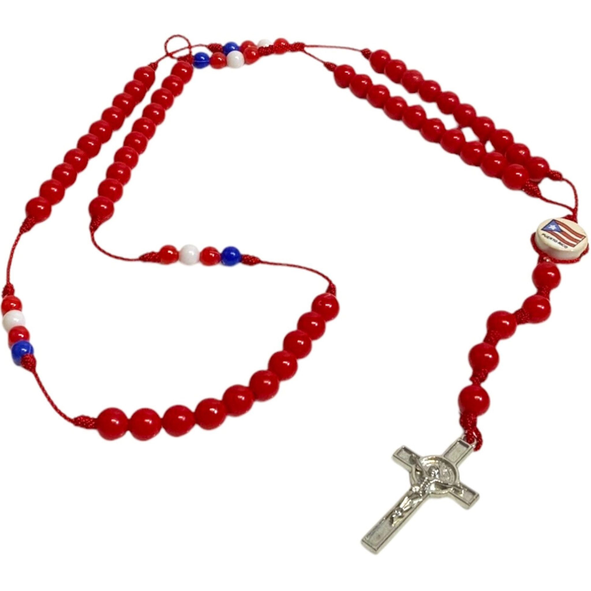 Catholic Rosary with Puerto Rico Flag