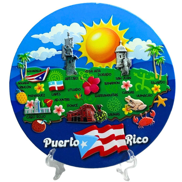 PR Towns Plate with Stand - Latinxs Infusion Gift Shop