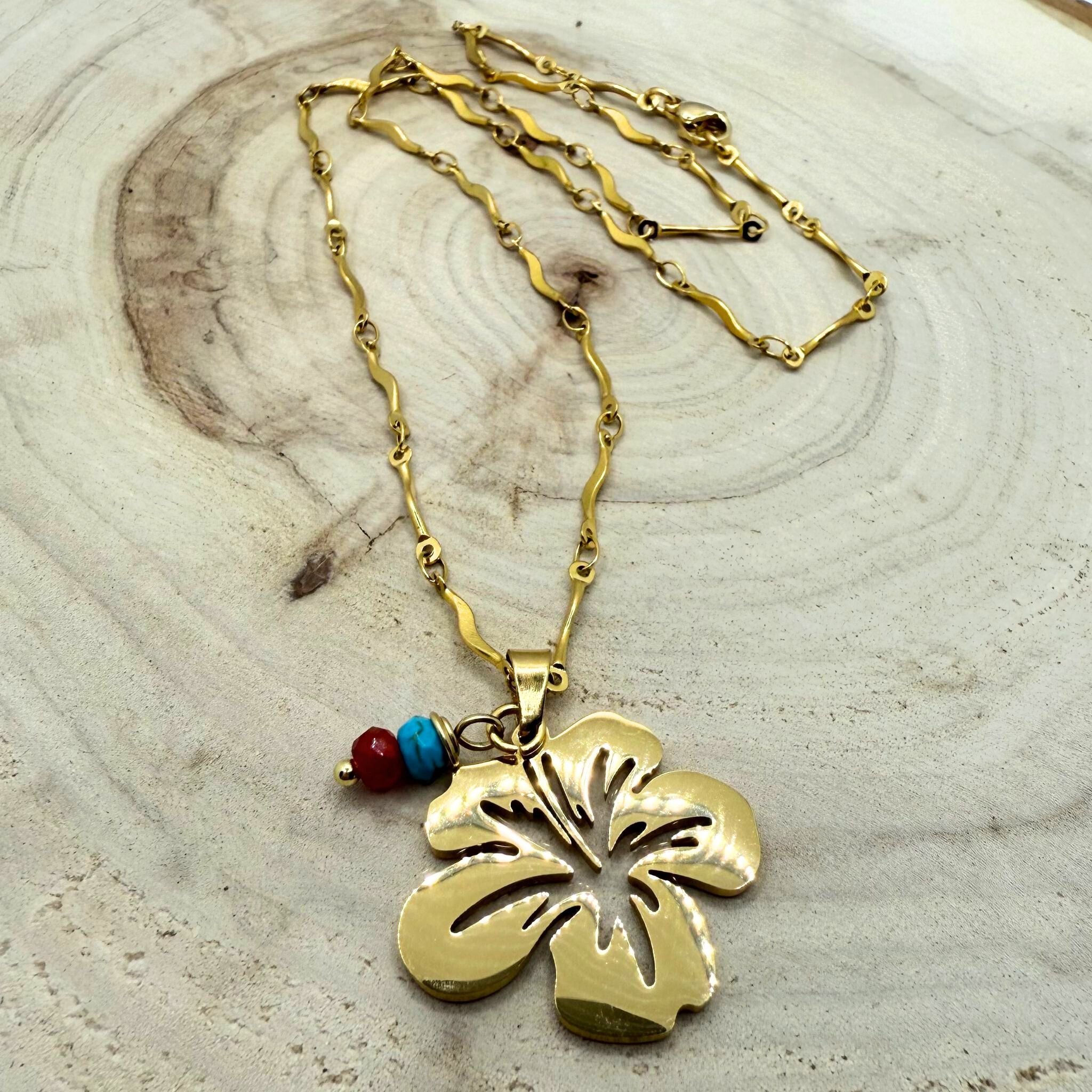 Hibiscus Necklace -  Latinxs Infuzion Gift Shop