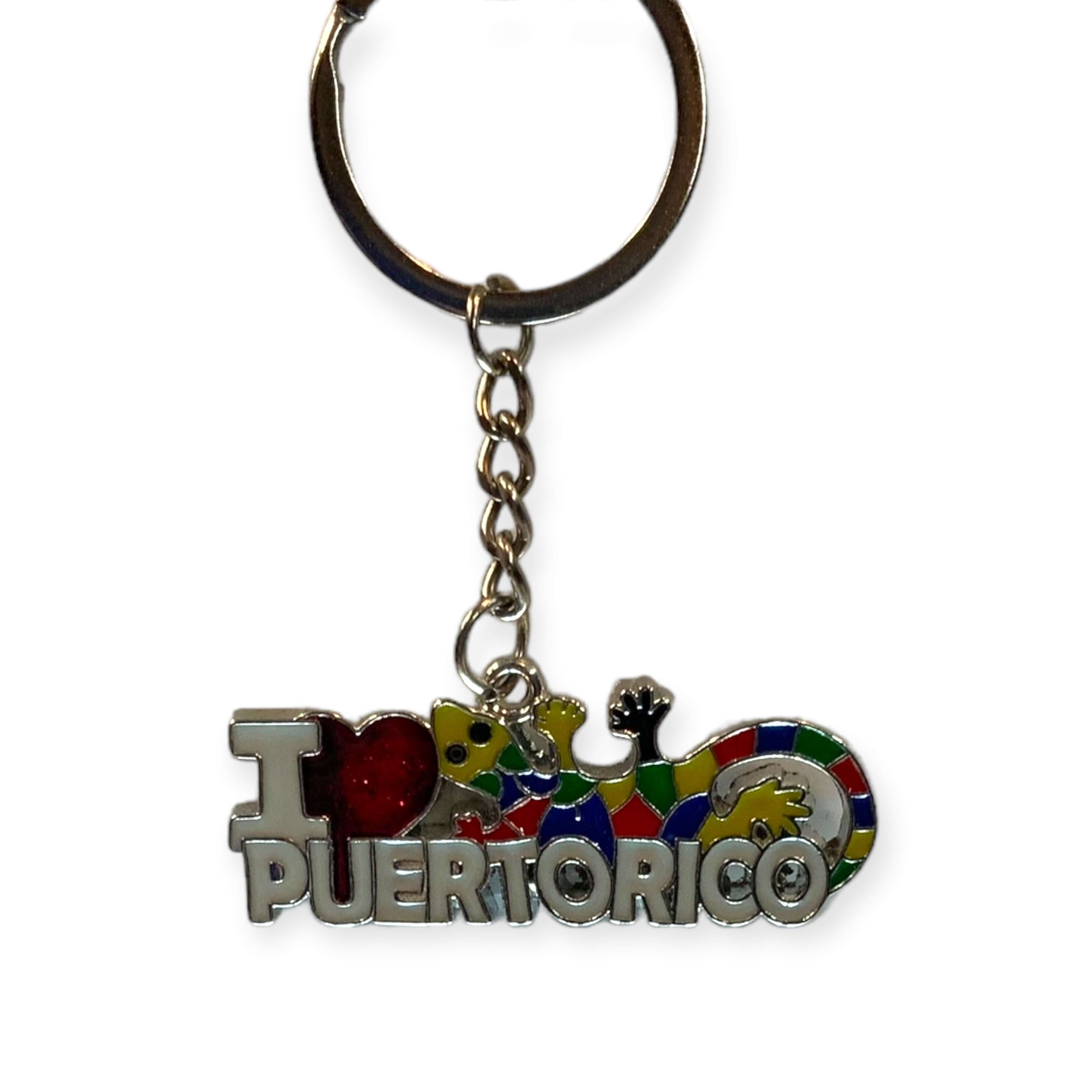 I Love PR with lizards Keychain - Latinxs Fuzion Gift Shop - Latinxs Infuzion Gift Shop