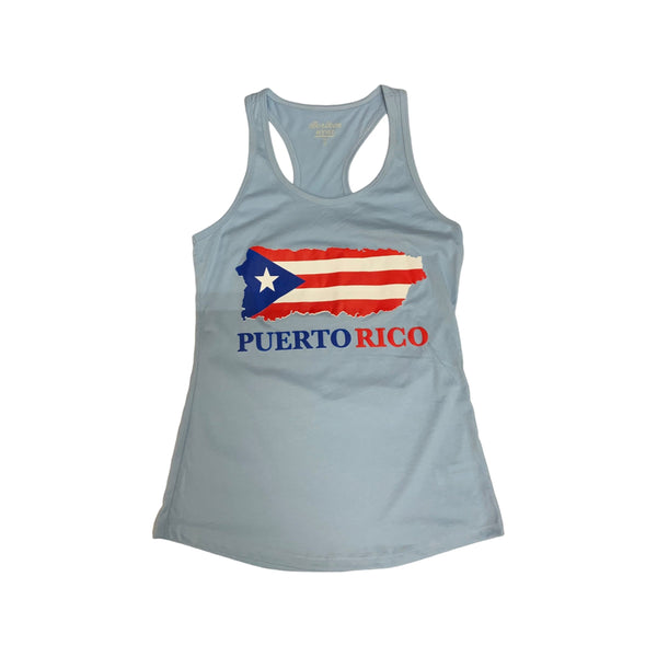 Light Blue PR Map TankTop - Latinxs Fuzion Gift Shop - Latinxs Infuzion Gift Shop