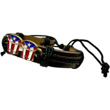 PR Conga Leather Flag Bracelet - Latinxs Fuzion Gift Shop