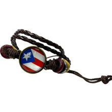 PR Glass Leather Flag Bracelet - Latinxs Fuzion Gift Shop