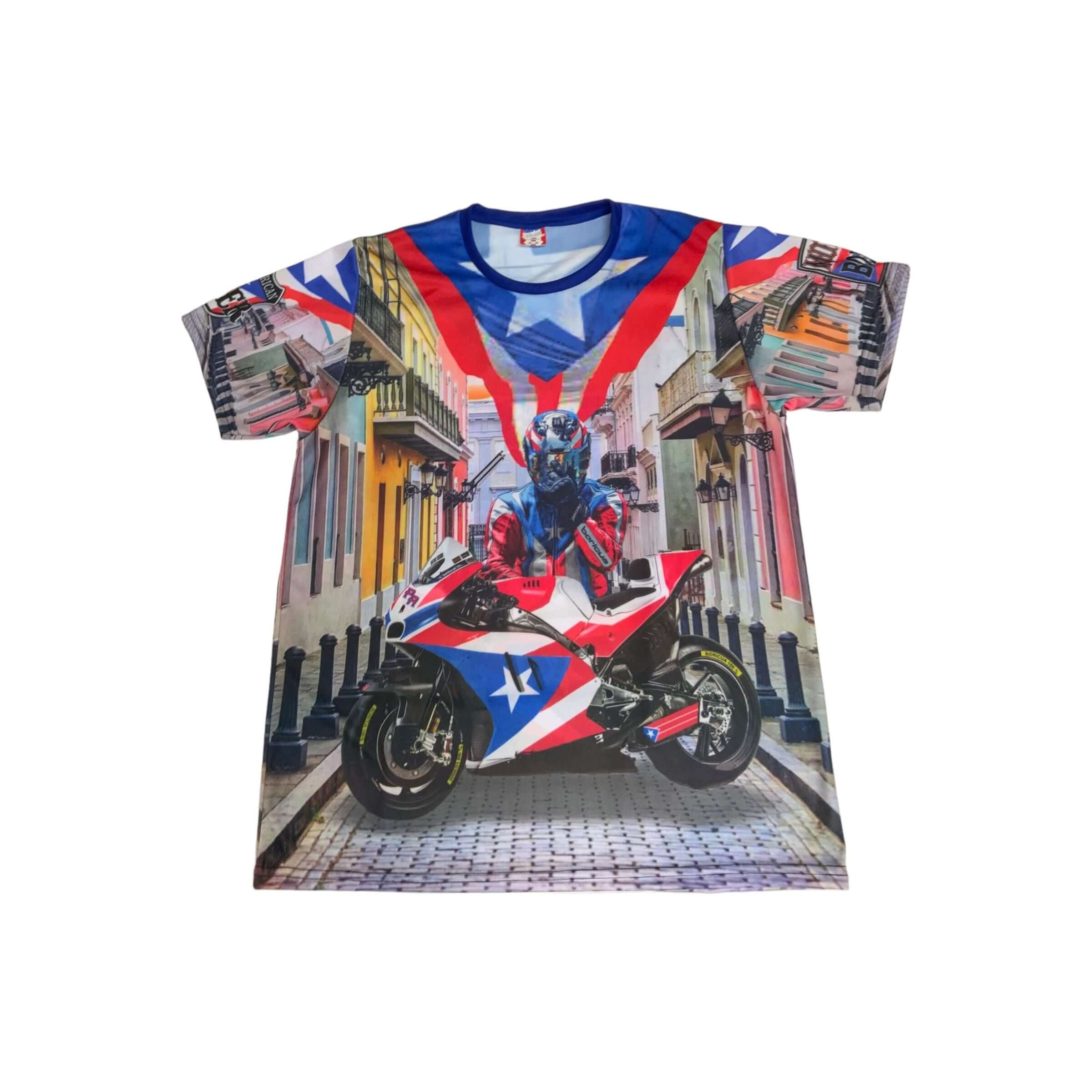 PR Motorcycle T-Shirt - Latinxs Fuzion Gift Shop