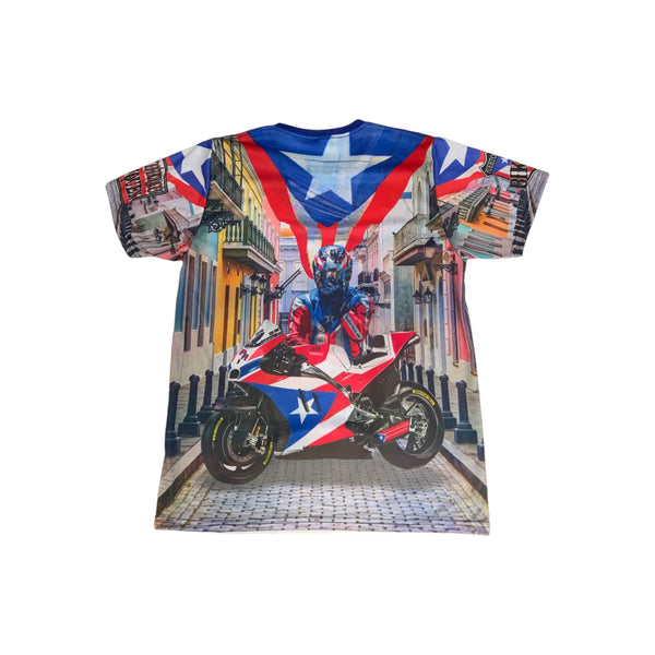 PR Motorycle T-Shirt - Latinxs Fuzion Gift Shop - Latinxs Infuzion Gift Shop