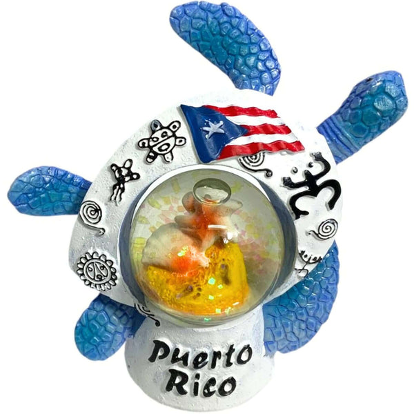 PR Resin Taino Symbols Water Globe - Latinxs Fuzion Gift Shop