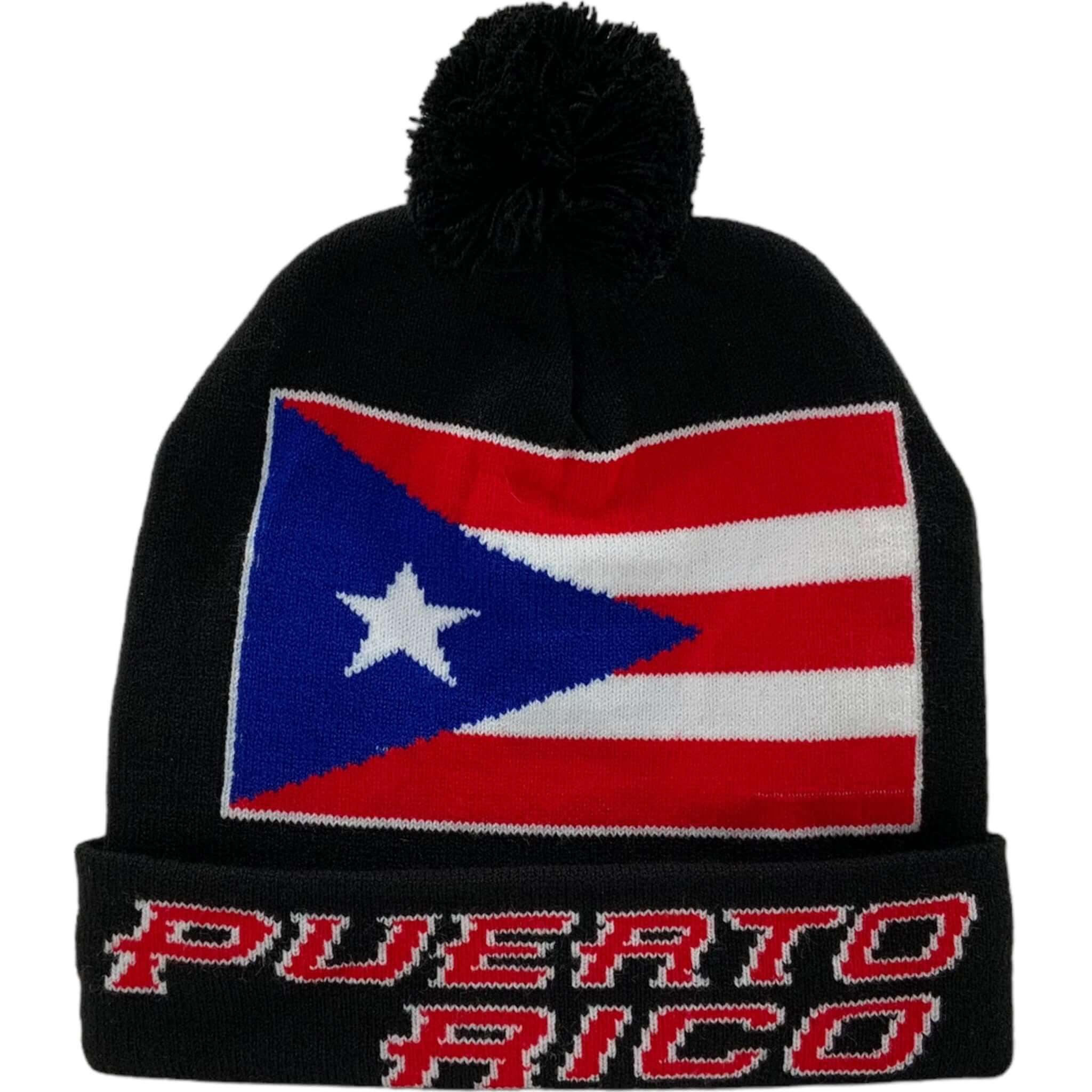 PR/ Flag Black Beanie - Latinxs Fuzion Gift Shop - Latinxs Infuzion Gift Shop