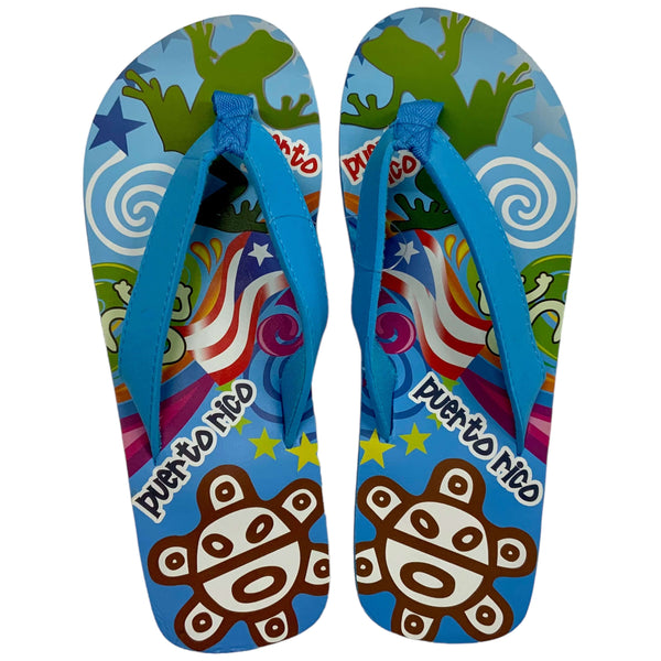 Sol & Coqui Taino Flip Flops - Latinxs Fuzion Gift Shop - Latinxs Infuzion Gift Shop