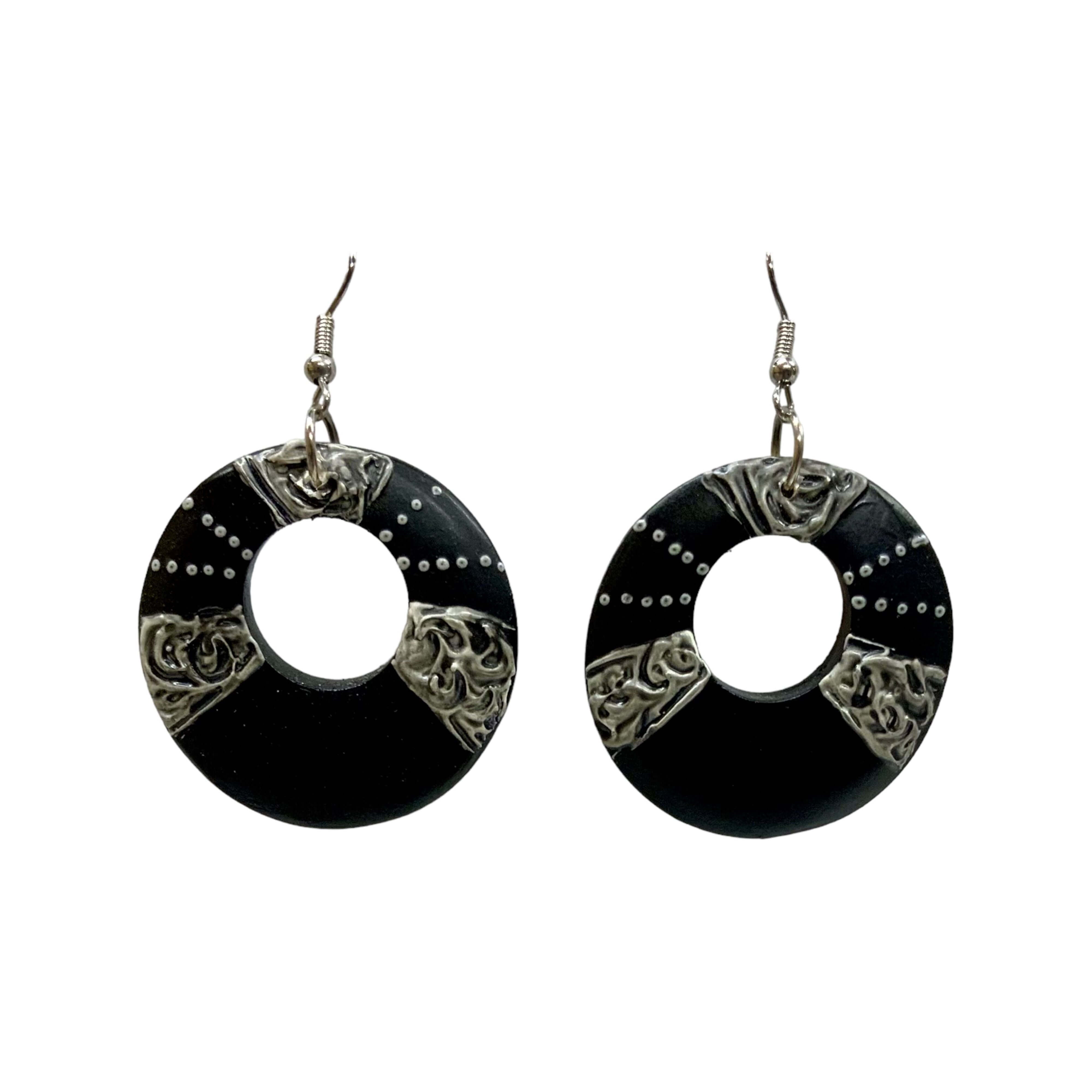 Wooden Black/White Dangle Earrings - Latinxs Fuzion Gift Shop - Latinxs Infuzion Gift Shop