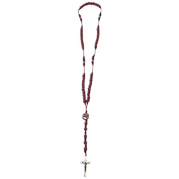 Red/Silver PR Rosary - Latinxs Fuzion Gift Shop - Latinxs Infuzion Gift Shop