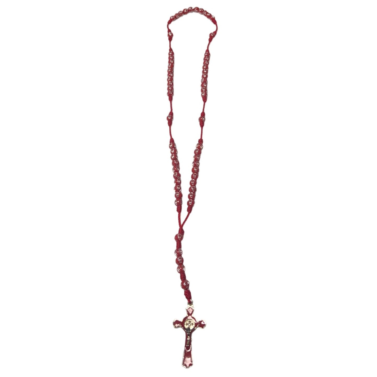 Red/Silver Cross Rosary