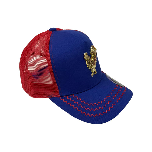 Blue/Red Gold Rooster Cap - Latinxs Fuzion Gift Shop - Latinxs Infuzion Gift Shop