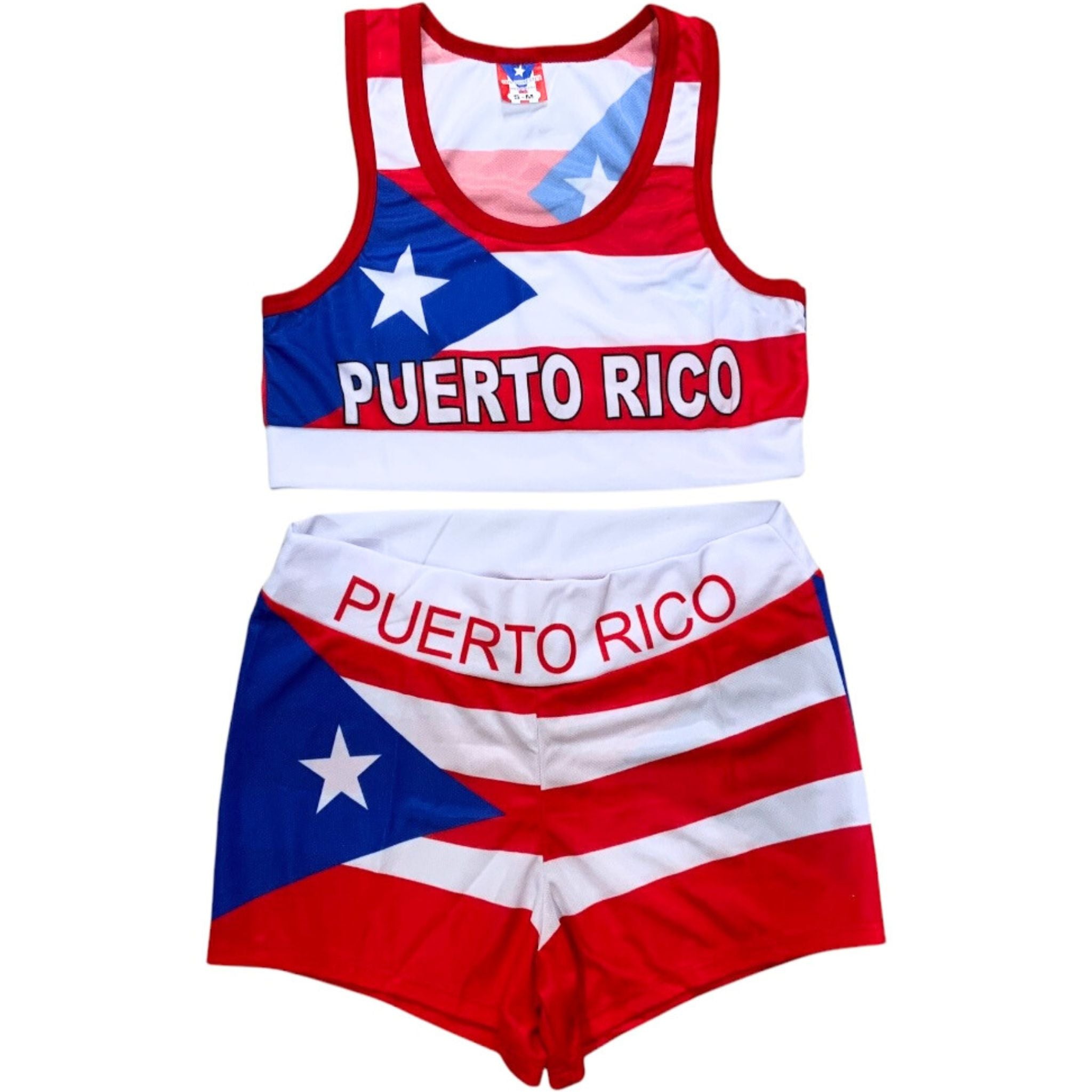 PR Flag Crop Top and Short - Sports Active Wear