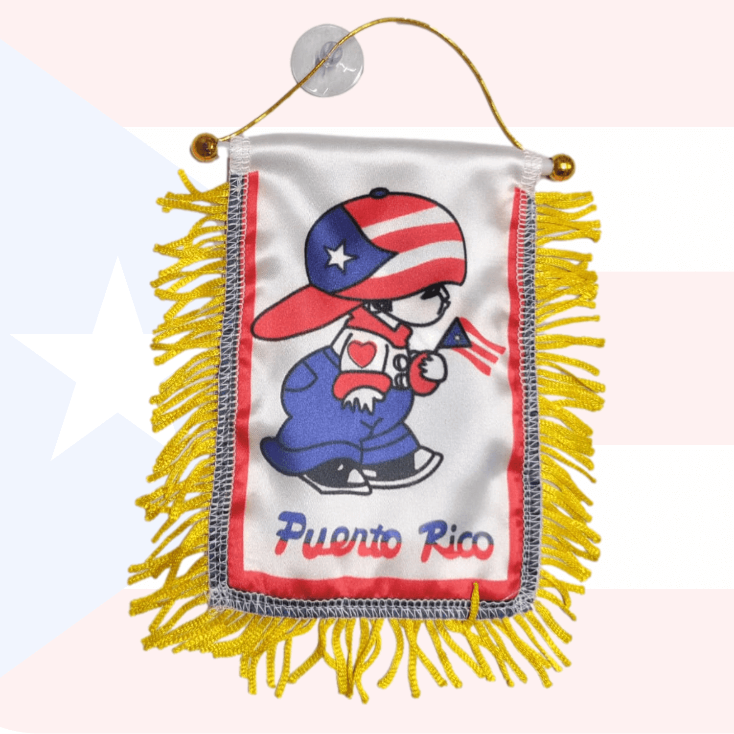 Puerto Rican Boy Car Flag - Latinxs Fuzion Gift Shop