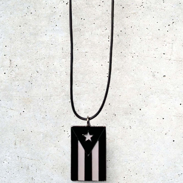 Puerto Rico Black Flag Necklace - Latinxs Fuzion Gift Shop