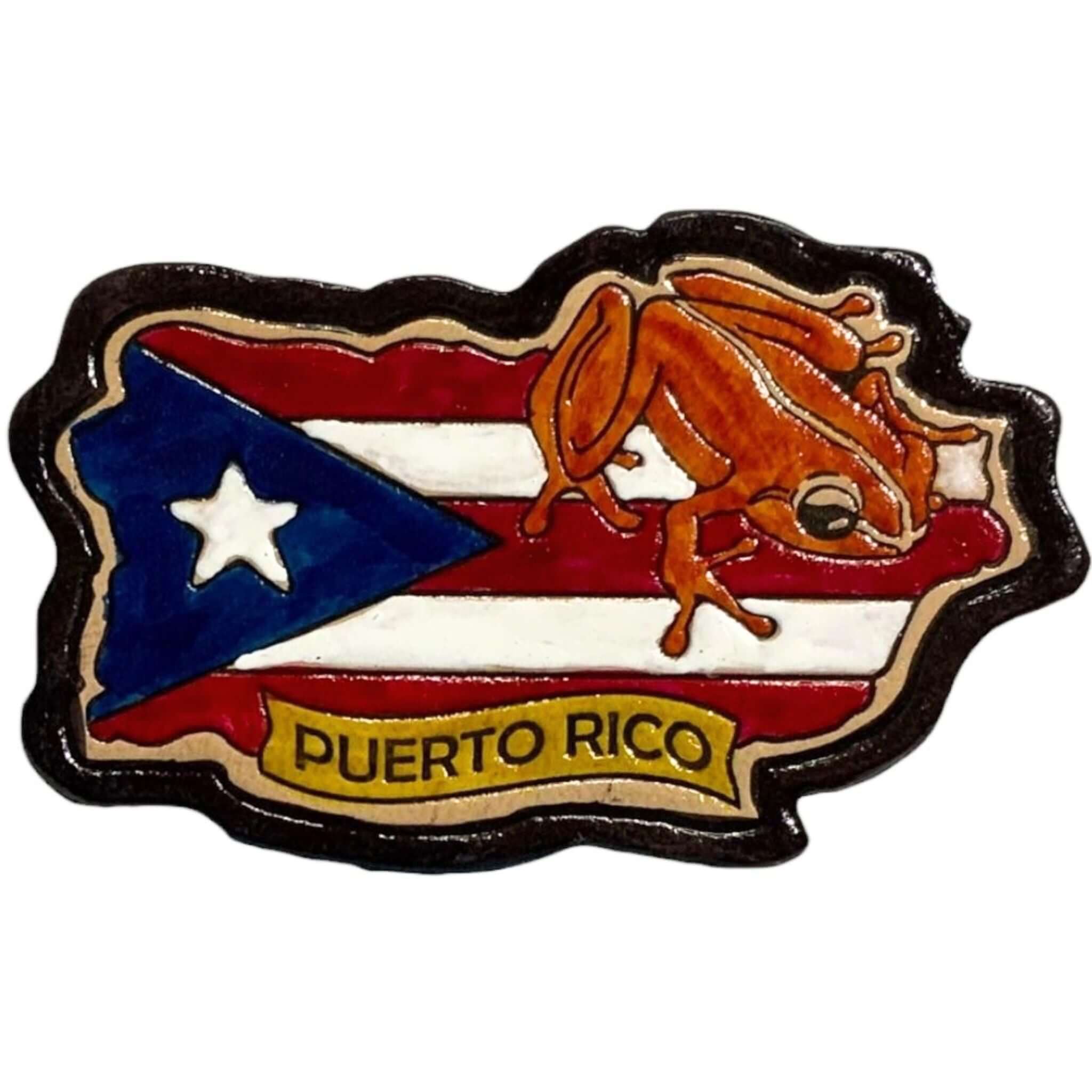 Puerto Rico Coqui Leather Magnet - Latinxs Fuzion Gift Shop