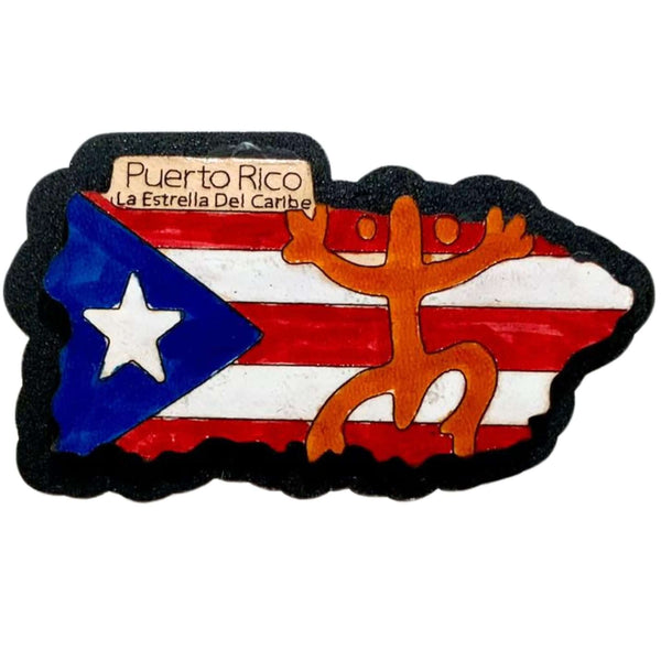 Puerto Rico Flag Leather Magnet - Latinxs Fuzion Gift Shop