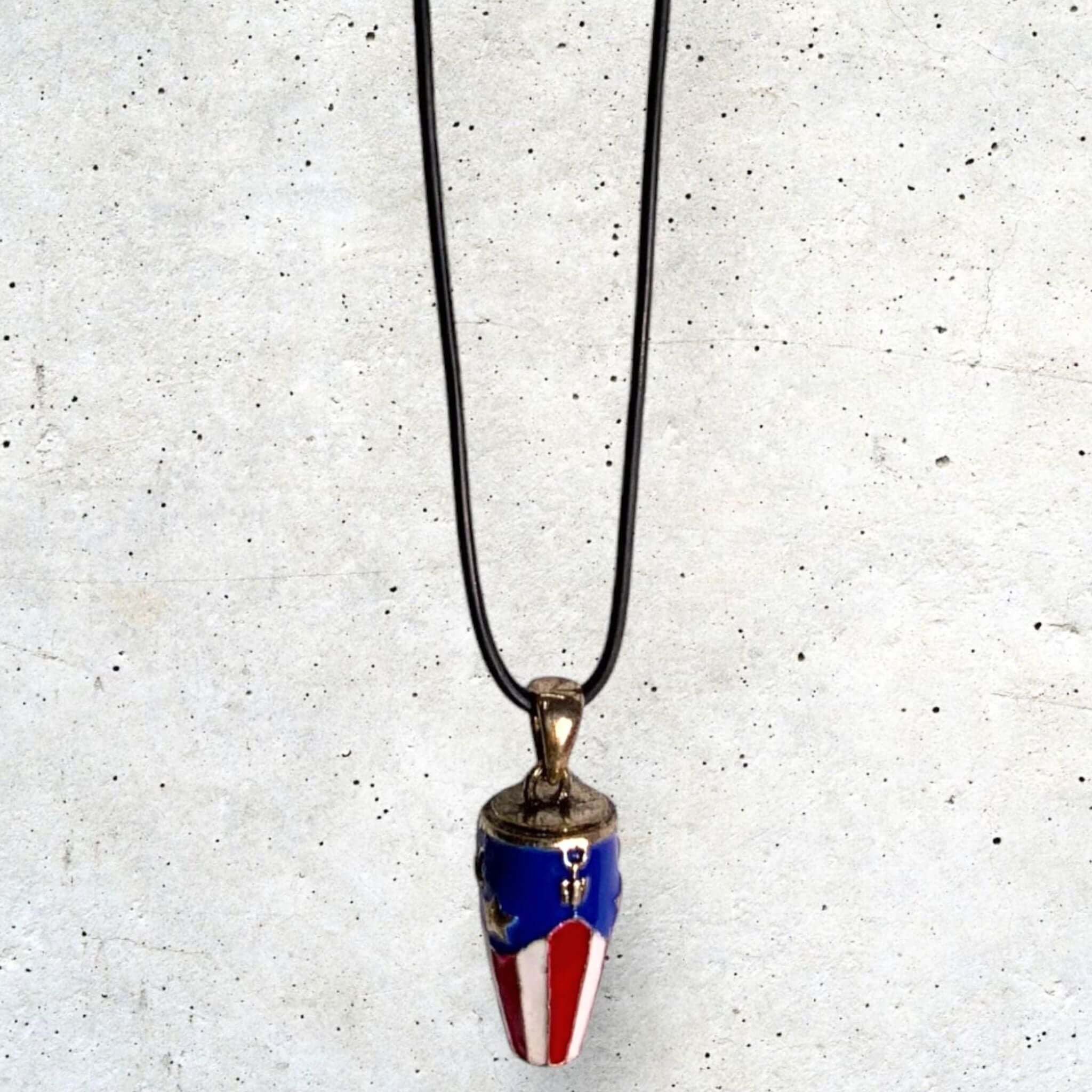 Puerto Rico Flag Necklace Conga - Latinxs Fuzion Gift Shop