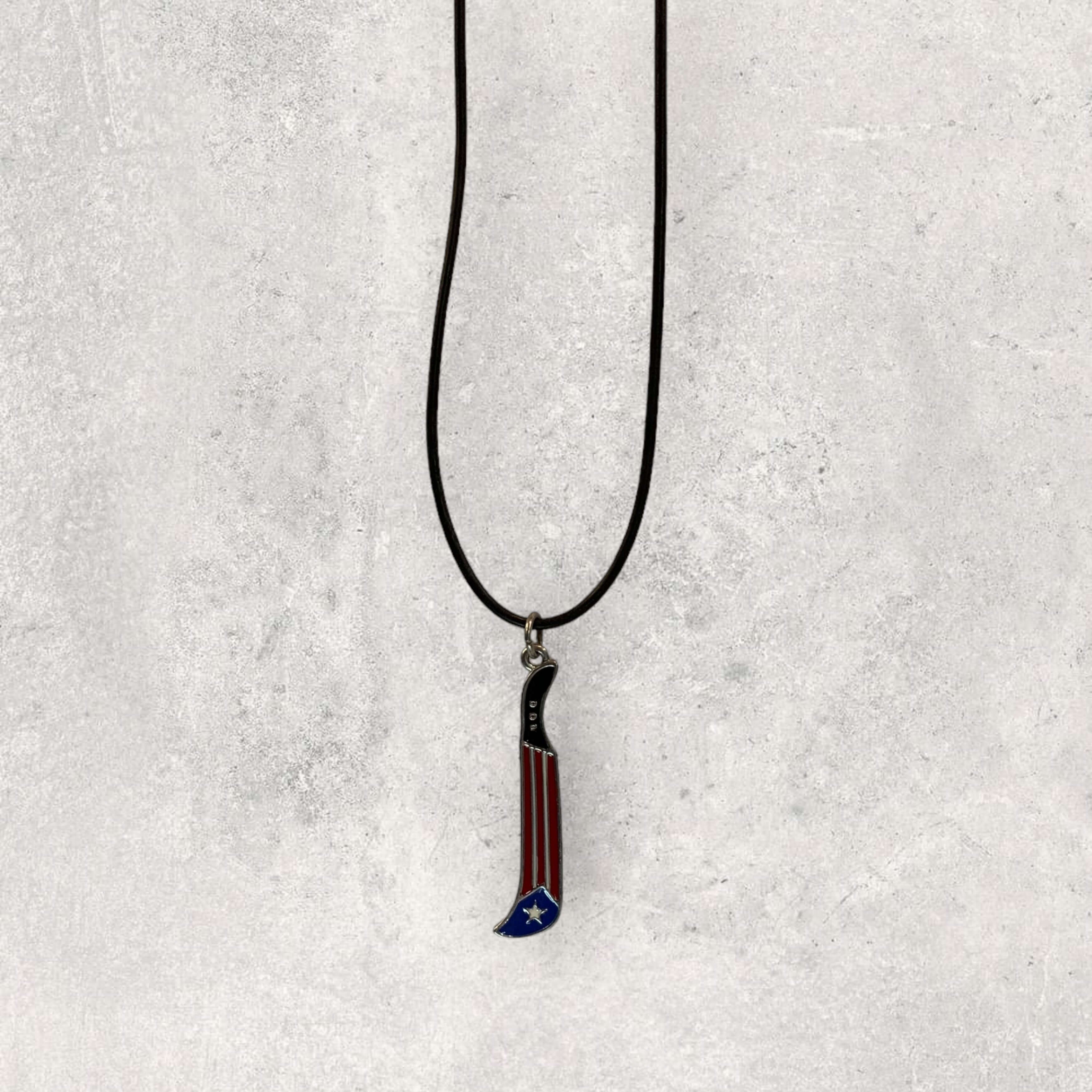 Puerto Rico Flag Necklace Machete - Latinxs Fuzion Gift Shop