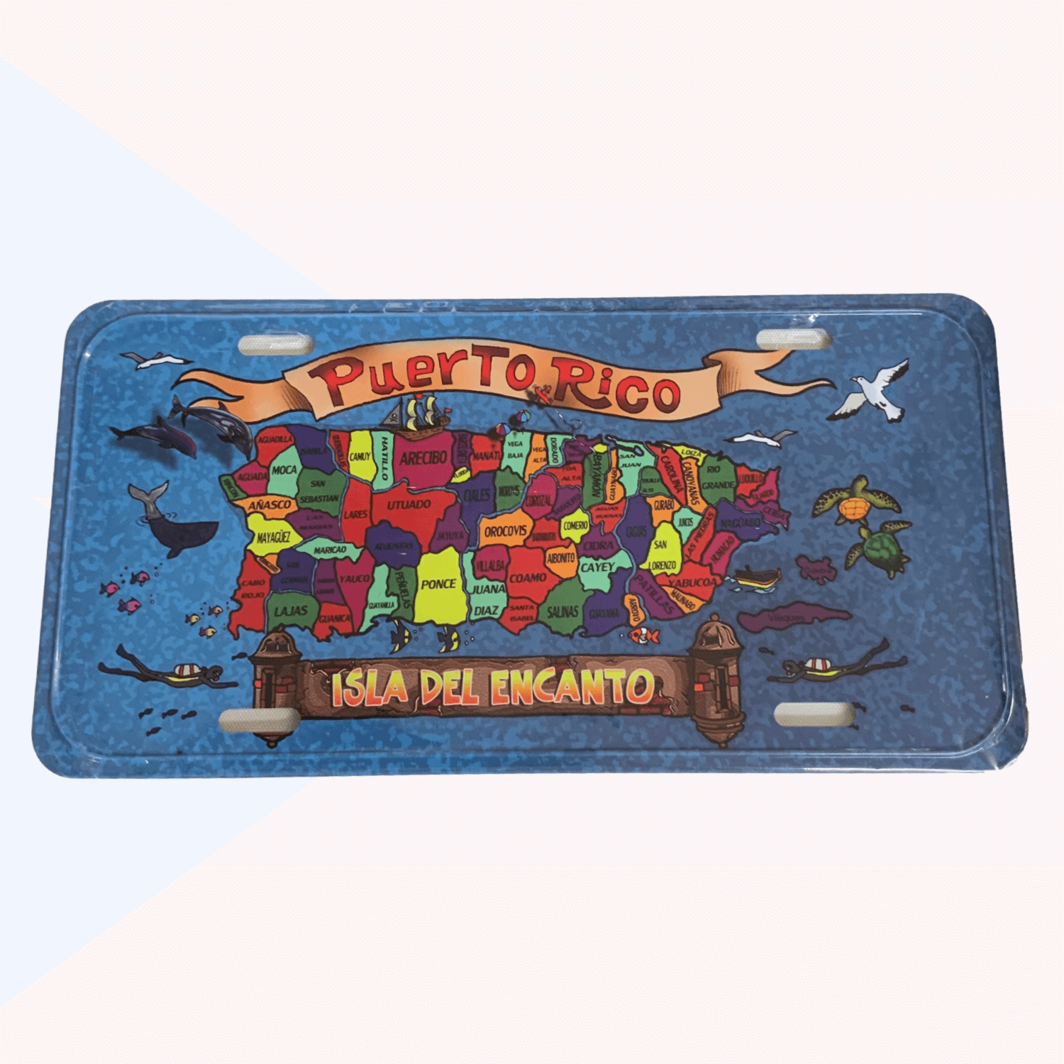 Puerto Rico Map License Plate - Latinxs Fuzion Gift Shop