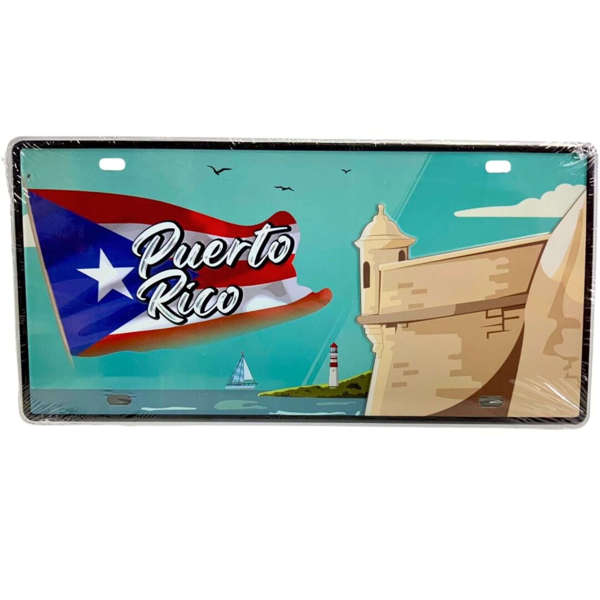 Puerto Rico Morro/ Flag License Plate