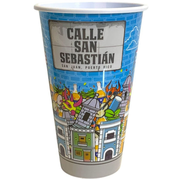 Puerto Rico, Represent! Colorful Calle San Sebastián Plastic Cup