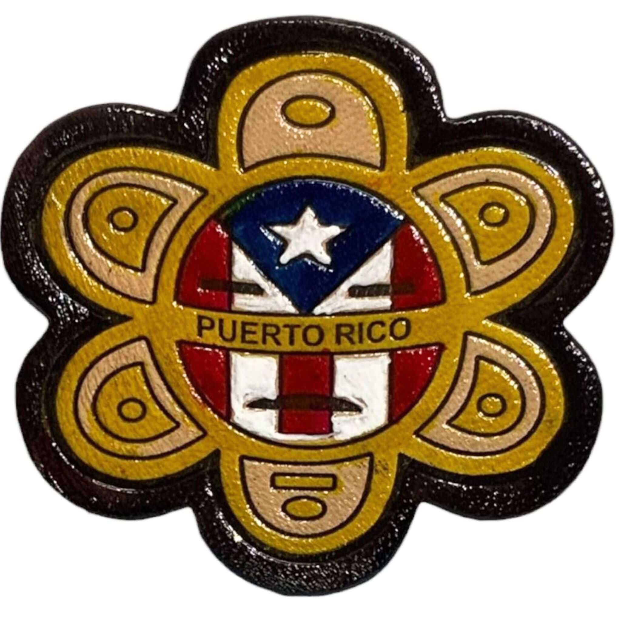 Sol Taíno Leather Magnet (Brown)