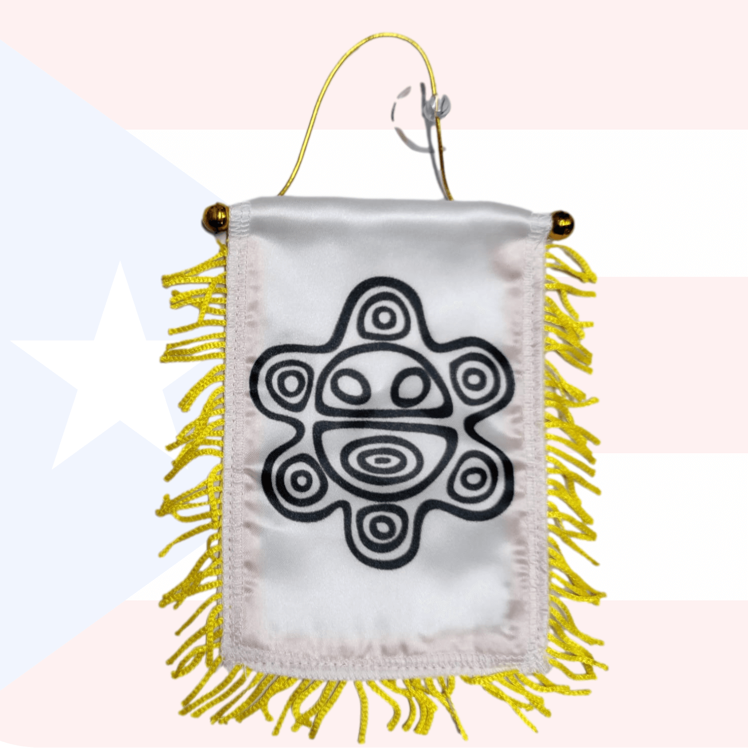 White Sol Taino Car Flag - Latinxs Fuzion Gift Shop