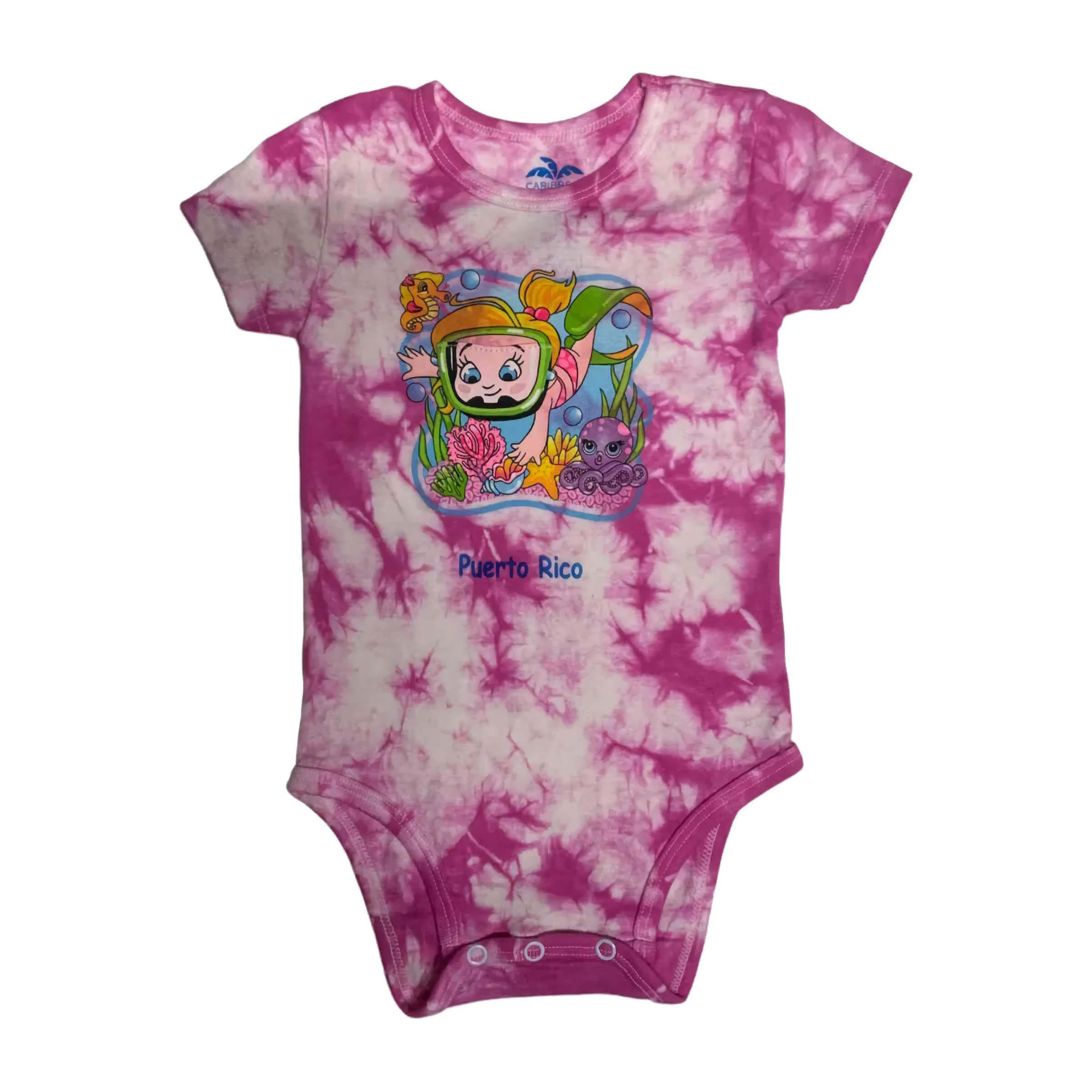 12M/24M Baby Diving Tie Dye Pink Onesie